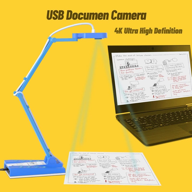 MiraBox 4K Ultra HD Document Camera for Teachers - 10MP 3-in-1 USB Document Camera Work with Mac OS,Windows,Chromebook for Live Demo,Web Conferencing,Distance Learning,Remote Teaching,Object Viewing - Image 3